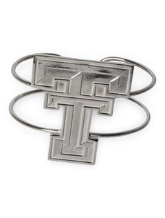 Texas Tech Large Double T Sterling Silver Cuff Bracelet – Detail