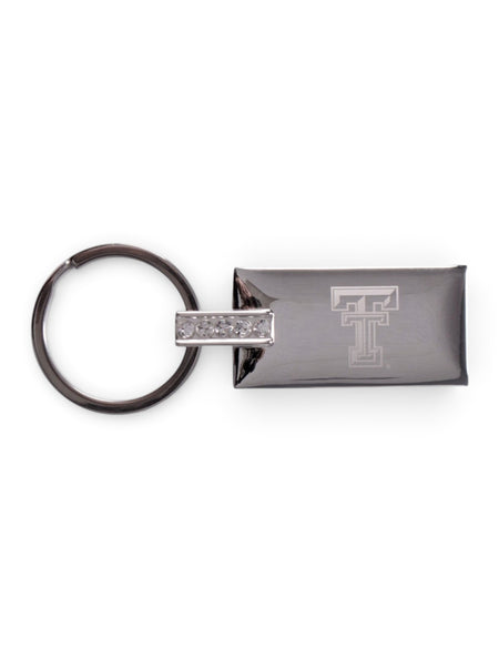 Texas Tech Laser Engraved Double T on Metal Key Chain – Front view