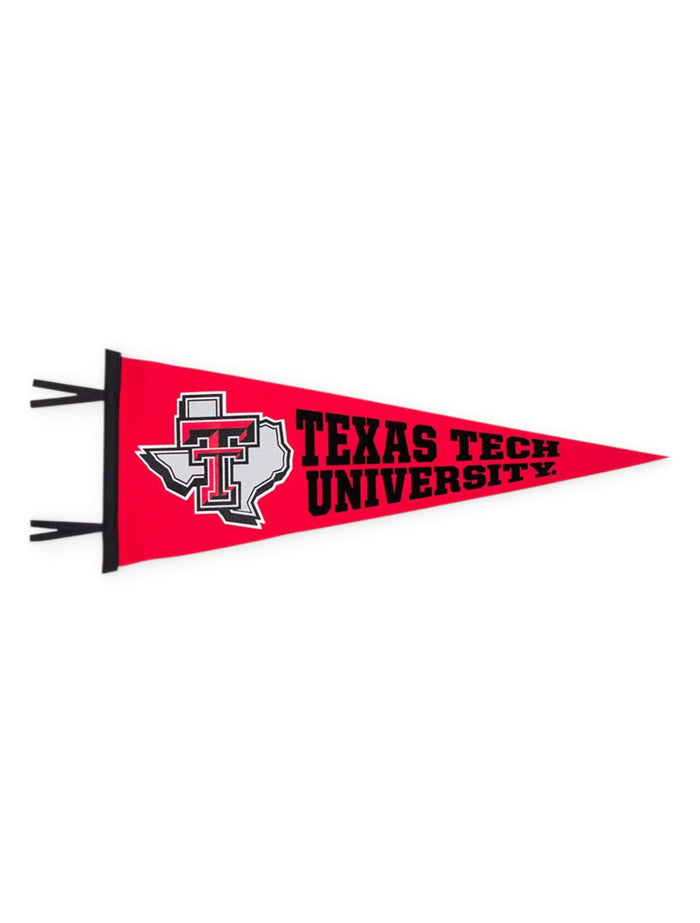 Texas Tech Lone Star Pride Flocked Red Felt 29" x 12" Pennant – Front view