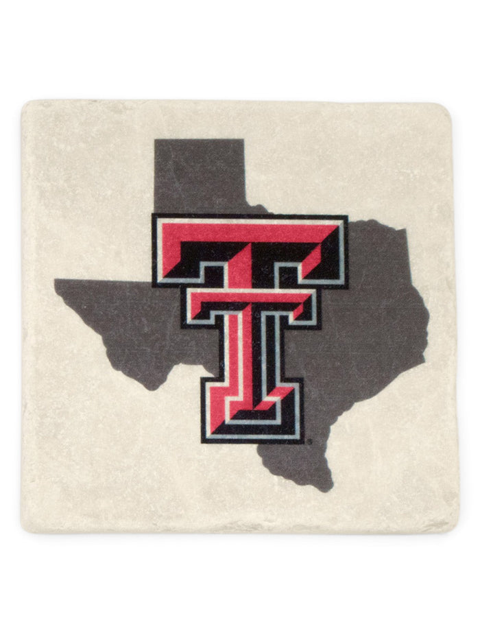 Texas Tech Lone Star Pride on Marble Coaster – Front view