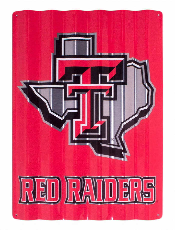 Texas Tech Lone Star Pride on Red Metal Sign – Front view