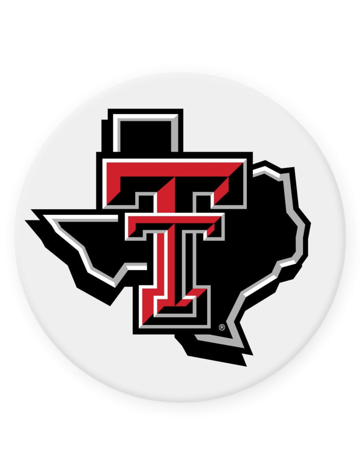 Texas Tech "Lone Star Pride" on White Popsocket – Detail