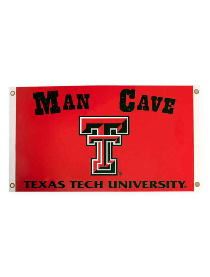 Texas Tech Man Cave & Double T on Red 3' x 5' Flag – Front view