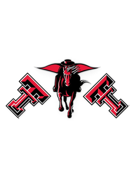 Texas Tech Masked Rider & Double T Decal – Front view