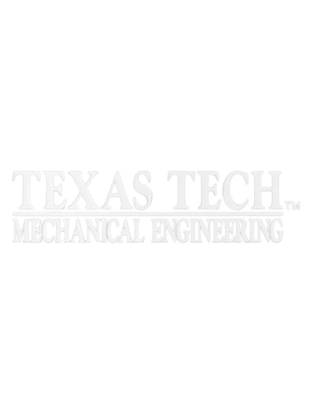 Texas Tech Mechanical Engineering White Decal – Front view