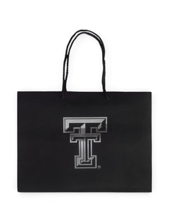 Texas Tech Metallic Double T Black Gift Bag – Front view