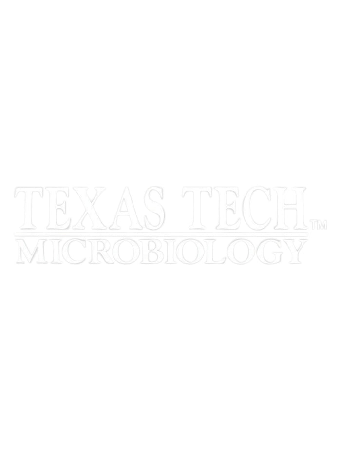 Texas Tech Microbiology White Decal – Front view