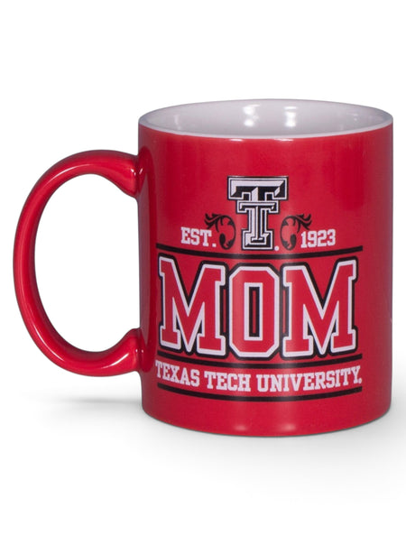 Texas Tech Mom & Double T on Red Coffee Mug – Front view
