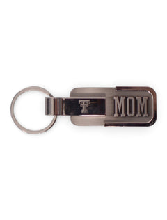 Texas Tech Mom Engraved Metal Key Chain – Front view