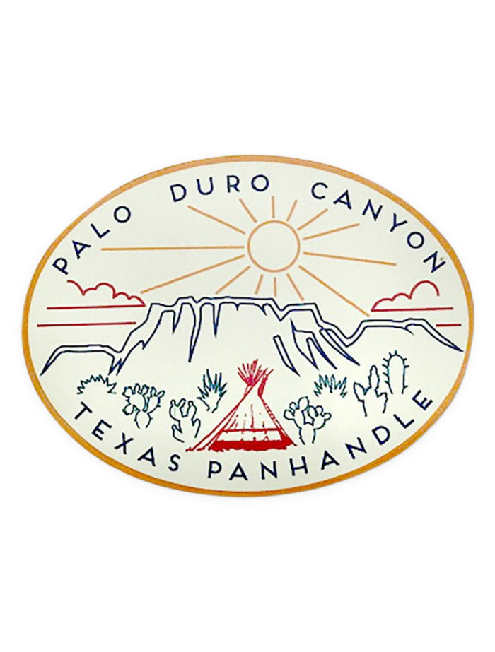 Texas Tech Palo Duro Canyon Texas Panhandle Decal – Front view