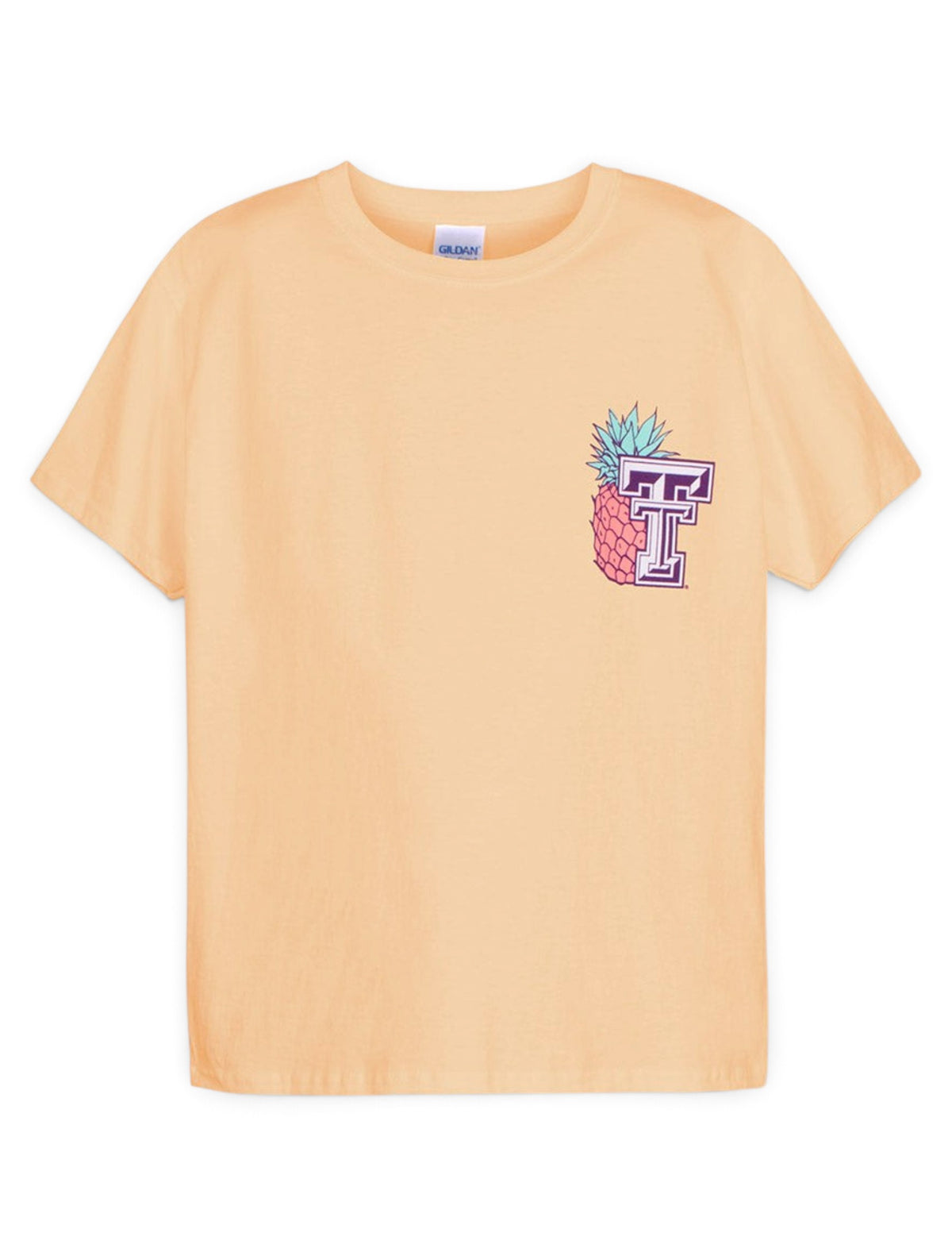 Texas Tech Pineapple Vibes on YOUTH Butter T-Shirt – Back view