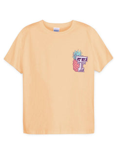 Texas Tech Pineapple Vibes on YOUTH Butter T-Shirt – Back view