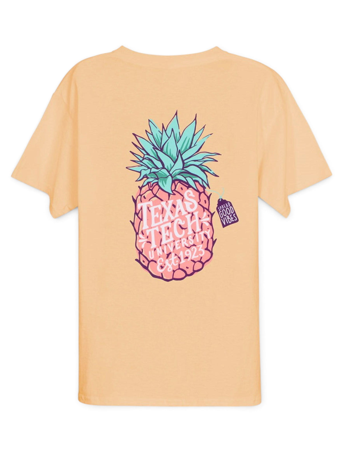 Texas Tech Pineapple Vibes on YOUTH Butter T-Shirt – Front view