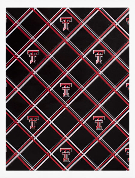 Texas Tech Plaid Double T Wrapping Paper – Black front view