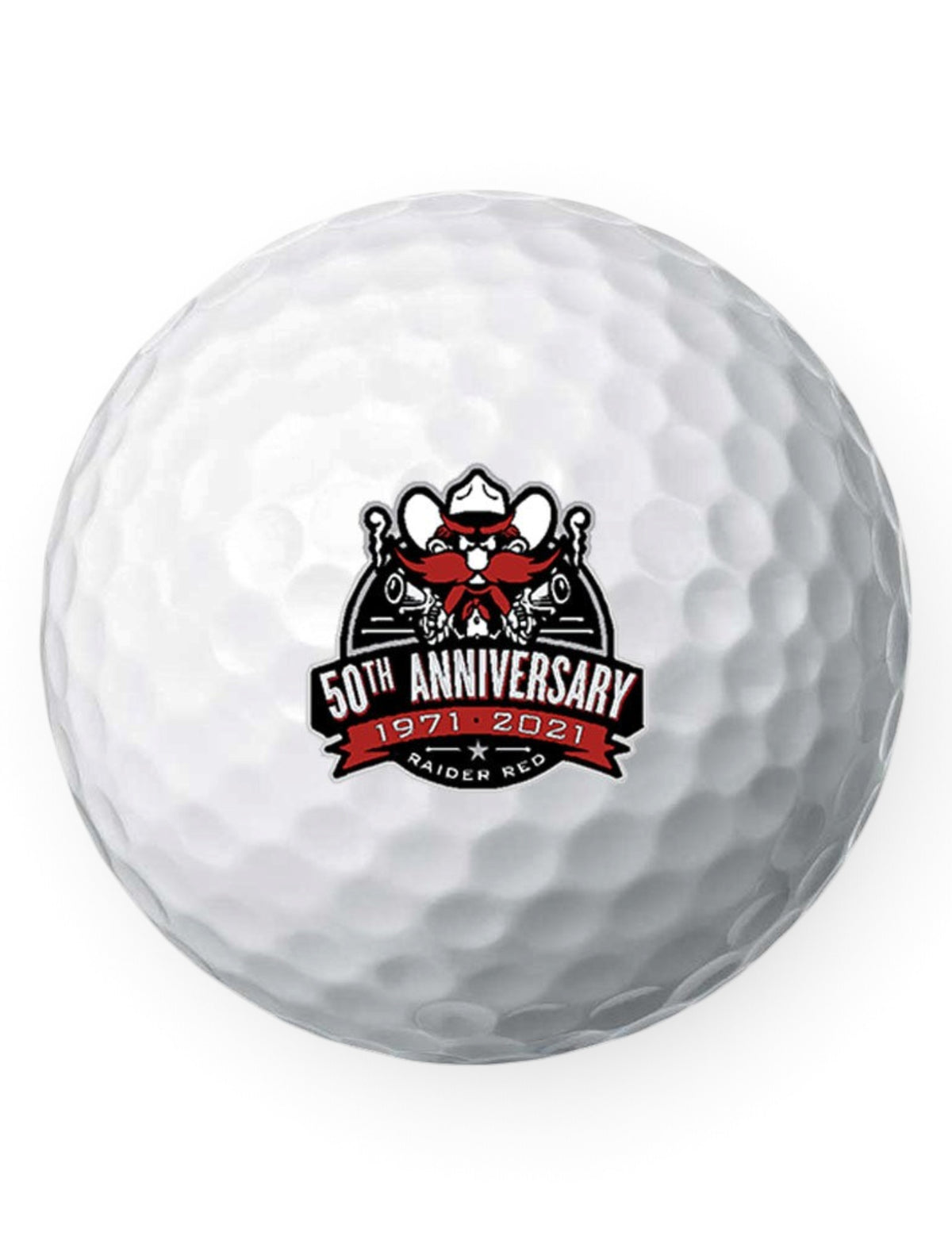 Texas Tech Raider Red 50th Anniversary 3 Pack of Golf Balls – Detail