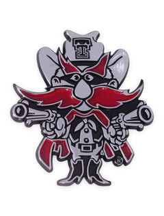 Texas Tech Raider Red Car Chrome Emblem – Front view