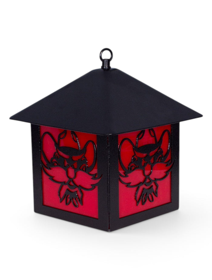 Texas Tech Raider Red Small Ironworks Lantern – Red front view