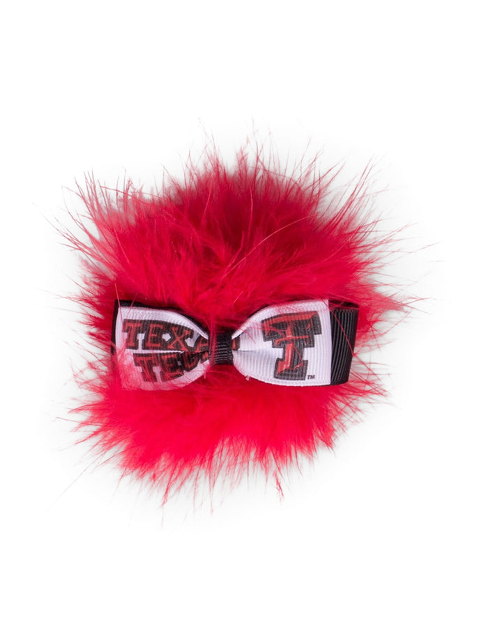 Texas Tech Red Fuzz Hair Bow – Front view