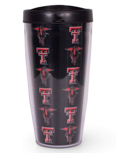 Texas Tech Red Raider Dad Black Travel Tumbler – Back view