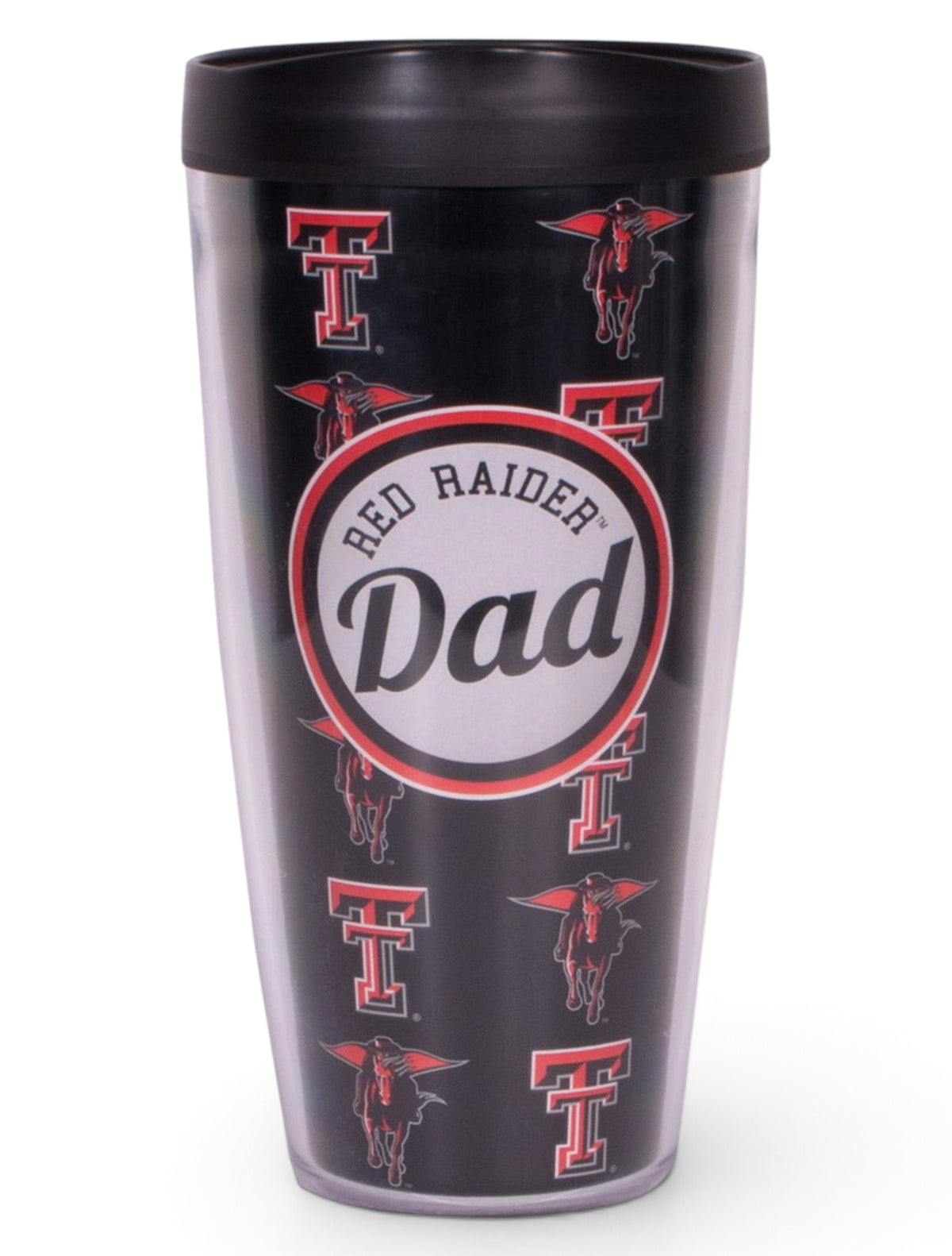 Texas Tech Red Raider Dad Black Travel Tumbler – Front view