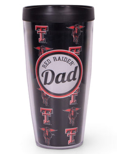 Texas Tech Red Raider Dad Black Travel Tumbler – Front view