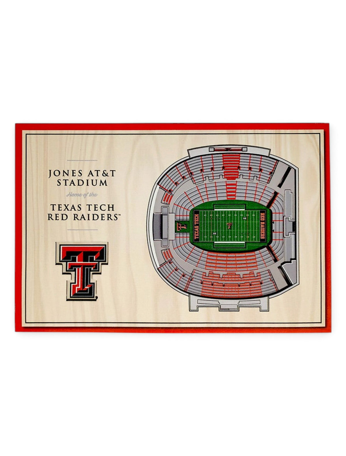 Texas Tech Red Raiders 3D Desktop Stadium View Decor – Front view