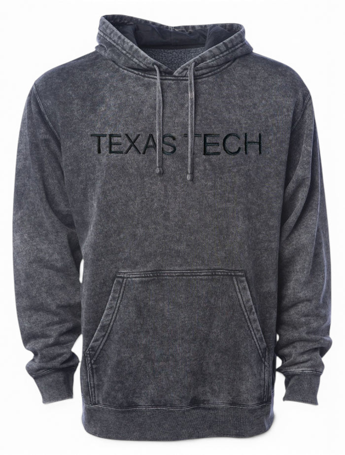 Texas Tech Red Raiders "Acid Rock" Embroidered Mineral Wash Hoodie – Front view