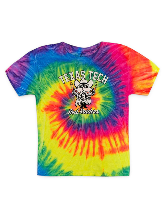 Texas Tech Red Raiders Arch Over Raider Red TODDLER Tie Dye T-Shirt – Front view
