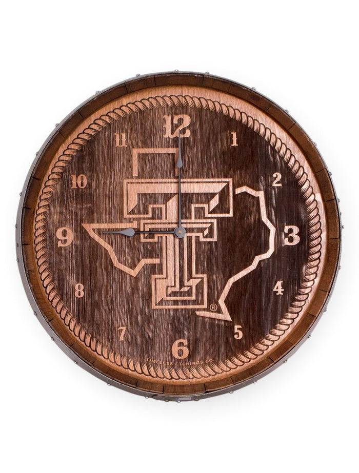 Texas Tech Red Raiders "Barrelhead" Clock – Front view