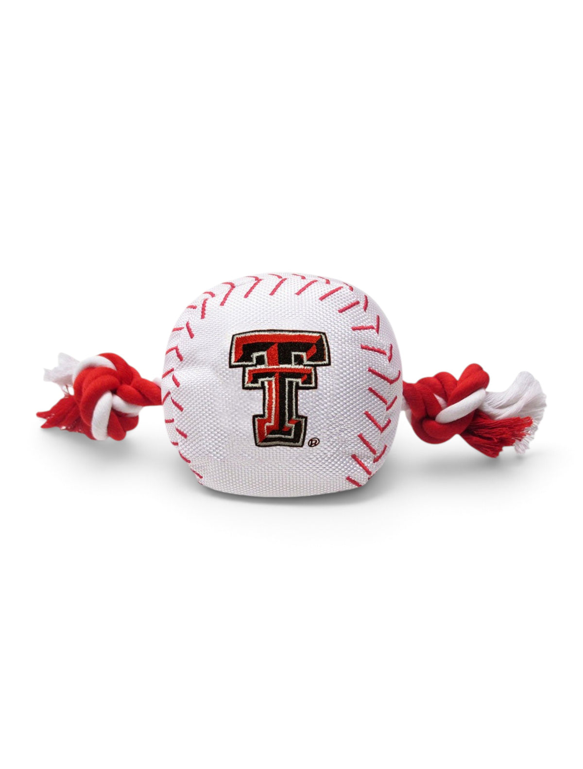 Texas Tech Red Raiders Baseball Rope Pet Toy – Front view