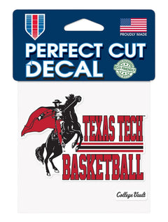 Texas Tech Red Raiders "Basketball" Perfect Cut Decal – Front view