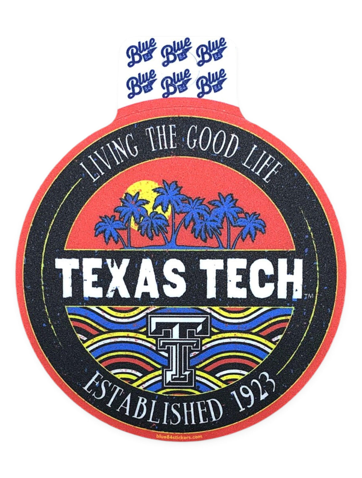 Texas Tech Red Raiders Black and White Double T "Brainchild" Decal – Front view