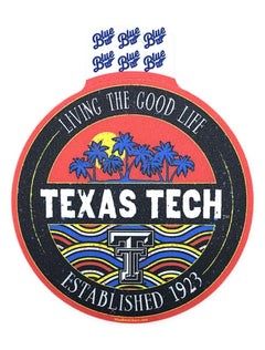 Texas Tech Red Raiders Black and White Double T "Brainchild" Decal – Front view