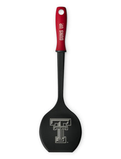 Texas Tech Red Raiders Black and White Double T "Fan Flipper" Spatula – Front view