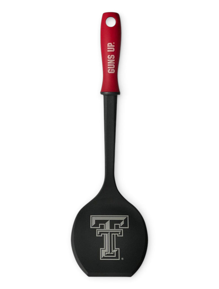 Texas Tech Red Raiders Black and White Double T "Fan Flipper" Spatula – Front view