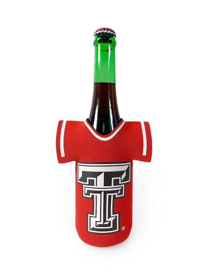 Texas Tech Red Raiders Black and White Double T Jersey Bottle Cooler – Front view