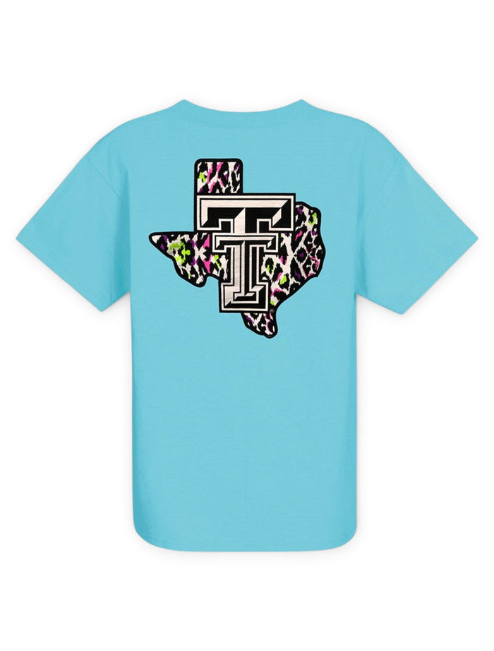 Texas Tech Red Raiders Black and White Double T "Spot On" YOUTH T-Shirt – Front view