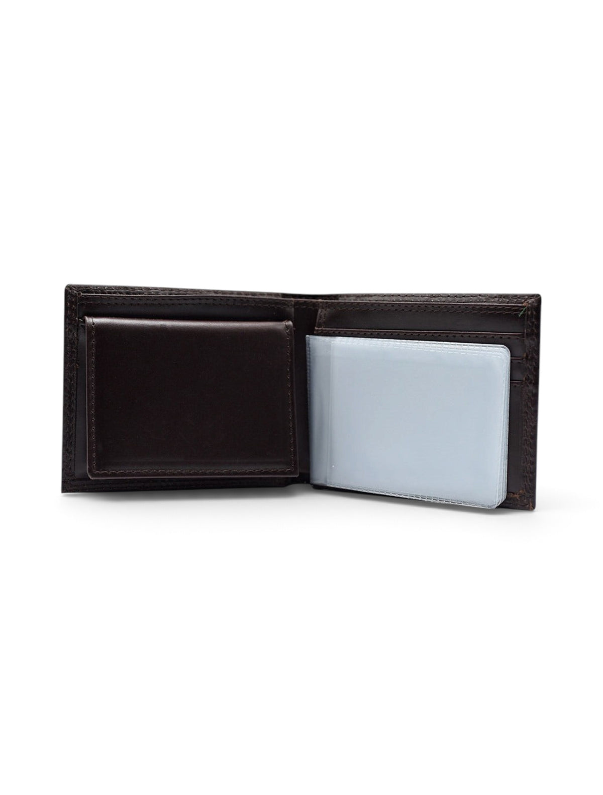 Texas Tech Red Raiders Brown Wrinkle Leather Bi-Fold Wallet with Double T – Back view