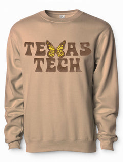 Texas Tech Red Raiders "Butterfly Kisses" Crewneck Sweatshirt – Front view