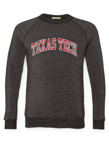Texas Tech Red Raiders Classic "Vintage Seal" Arch Crew Sweatshirt In Black – Front view