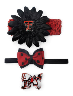 Texas Tech Red Raiders Crochet Headband Gift Set – Front view