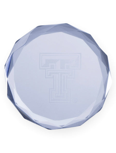 Texas Tech Red Raiders Cut Glass Double T Paperweight – Front view