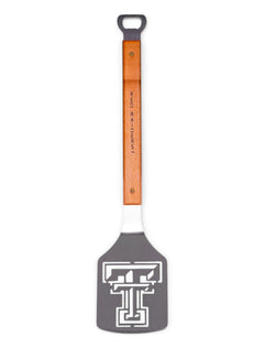 Texas Tech Red Raiders & Cutout Double T on Wood & Metal Spatula – Front view