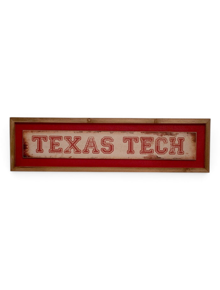 Texas Tech Red Raiders Distress Wooden Sign – Front view