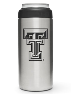 Texas Tech Red Raiders Double T 12 oz Slim Can Insulator – Front view
