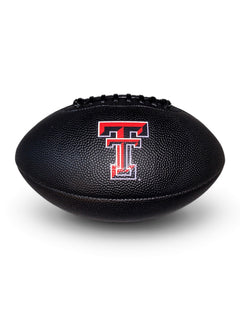 Texas Tech Red Raiders Double T Black Composite Full Size Football – Front view