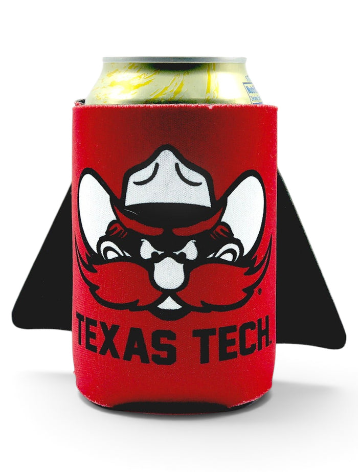 Texas Tech Red Raiders Double T Can Cooler with Cape – Front view