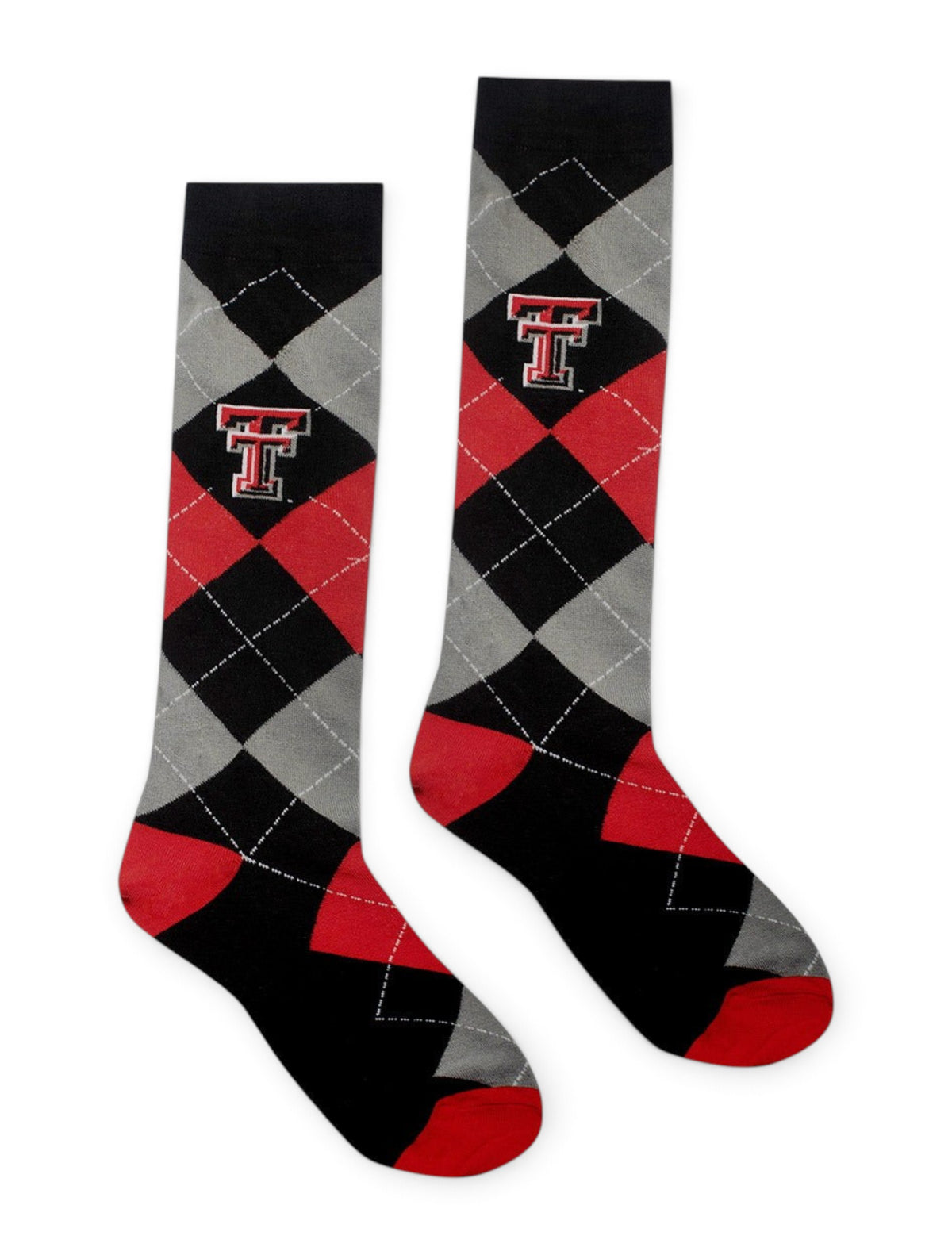 Texas Tech Red Raiders Double T Checkered Crew Socks – Front view