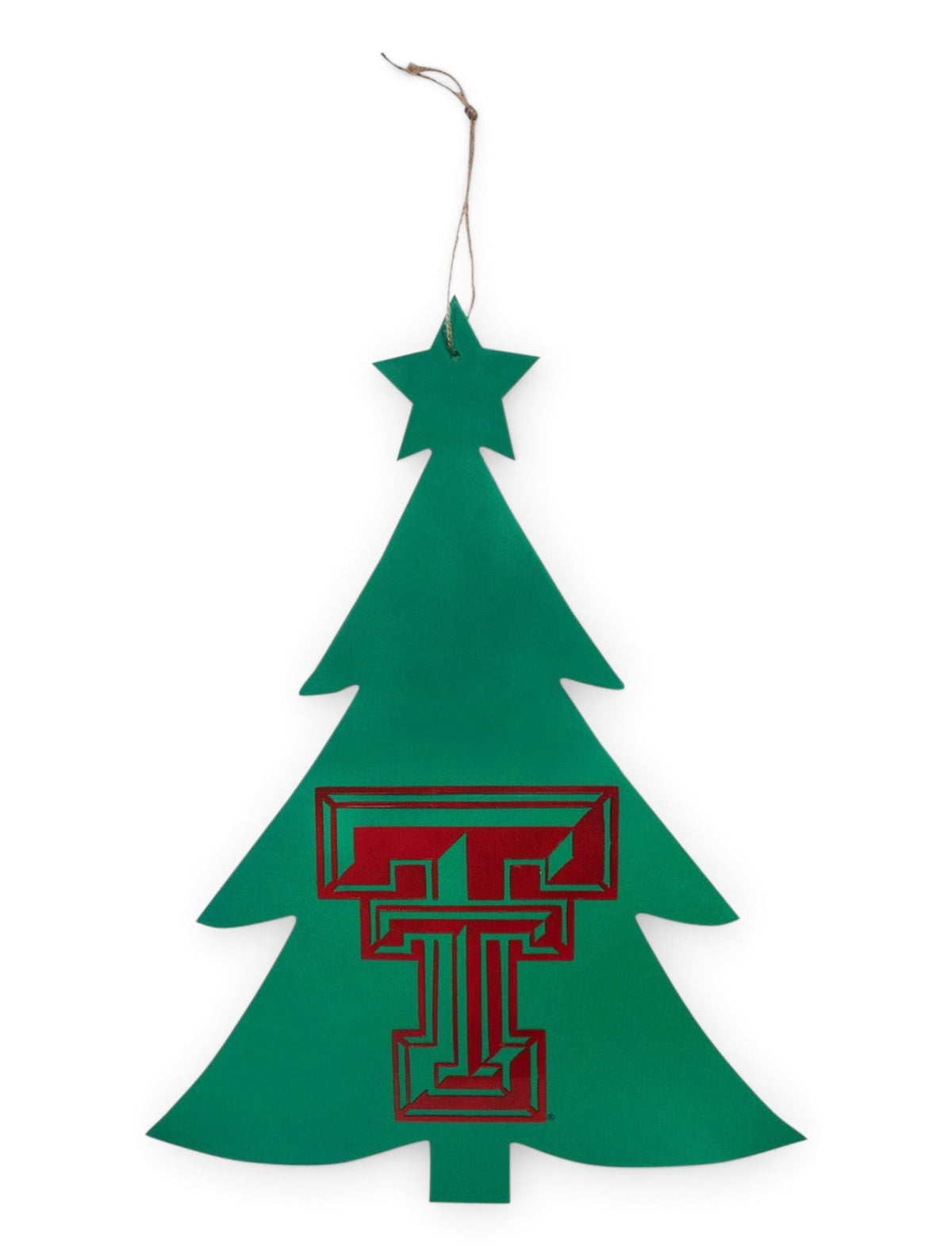 Texas Tech Red Raiders Double T Christmas Tree Wall Decor – Red front view