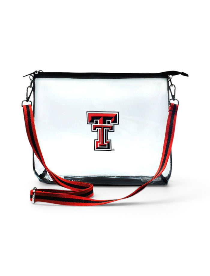 Texas Tech Red Raiders Double T Clear Simple Tote – Front view